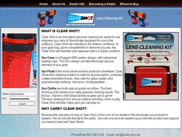 Clear Shot commercial website created by Talking Box Media