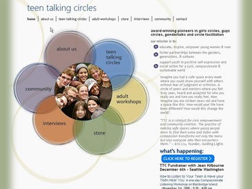 Teen Talking Circles Non-Profit Website example